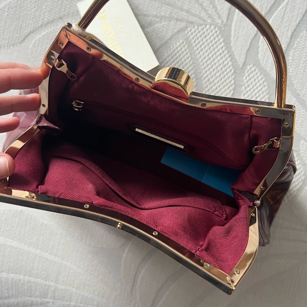 NWT Burgundy Crocodile-Embossed Bag - Picture 5 of 5